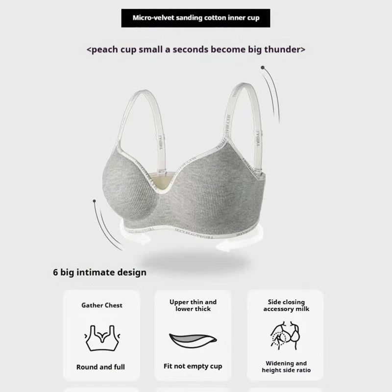 Women Sexy Bras Padded Push Up Bralette Female Adjustable Comfortable Underwear Ladies Letter Straps Brassiere Wireless Soft