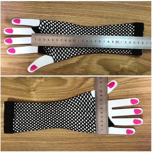 2 Pair/set Black Ladies Sexy Gloves Mesh Net Fishnet Gloves Hollow Fingerless Gloves Night Club Lolita Costume Punk Mittens